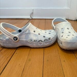 CROCS White Mules with Perforated Design
